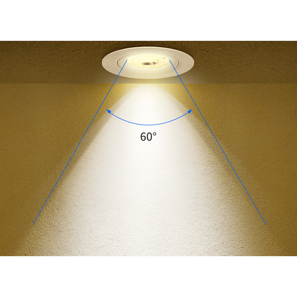 Spot LED - Spot Encastré - Aigi Nilona - 5W - Blanc Froid 6500K - Rond - Inclinable - Mat Blanc - Aluminium