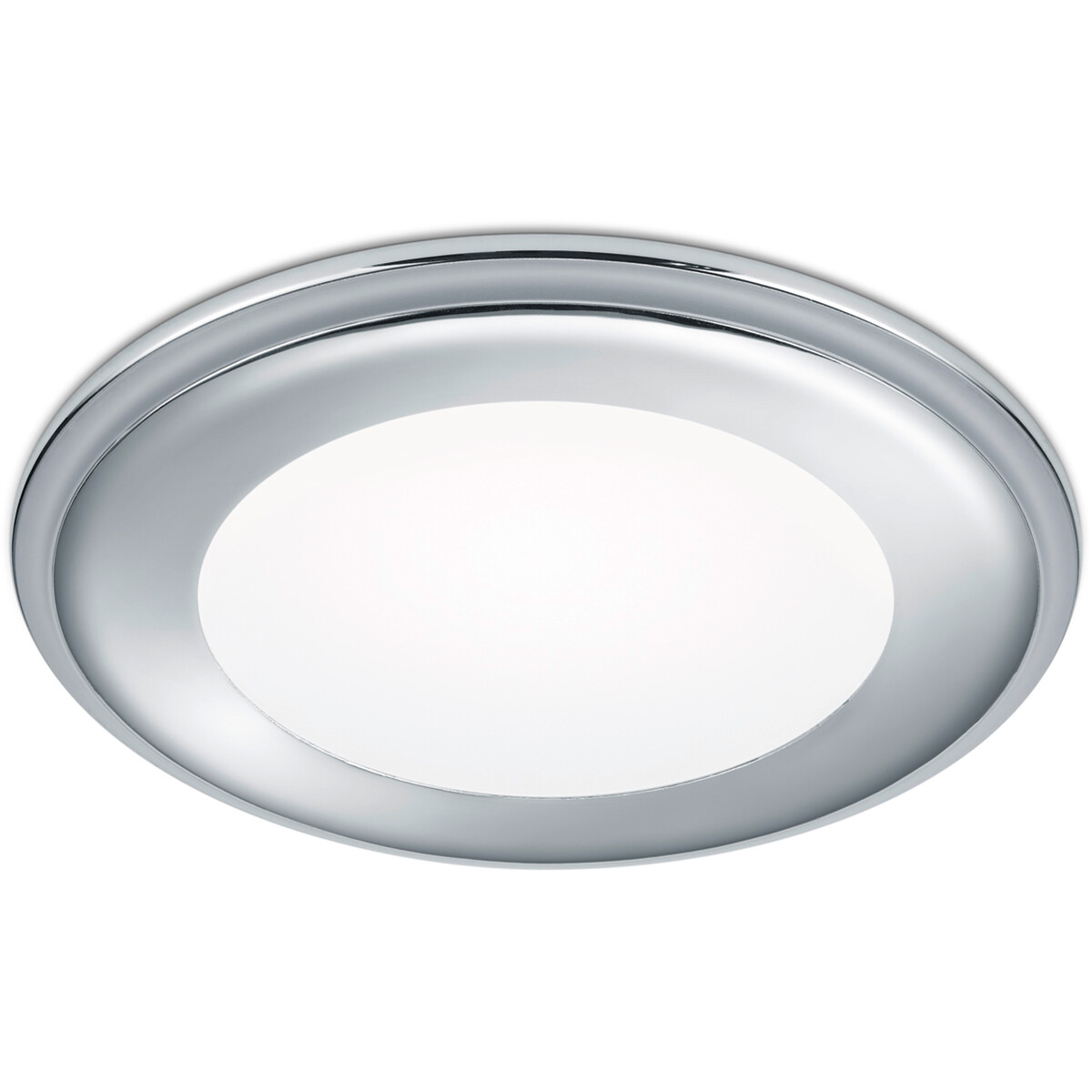 Spot LED - Spot Encastré - Trion Auran - 10W - Blanc Chaud 3000K - Rond - Mat Chrome - Plastique