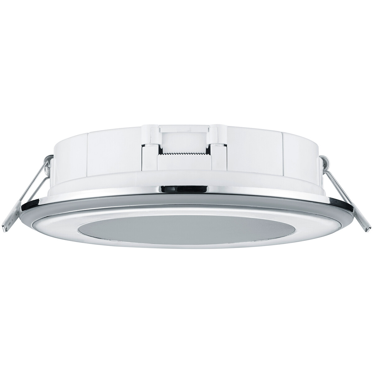 Spot LED - Spot Encastré - Trion Auran - 10W - Blanc Chaud 3000K - Rond - Mat Chrome - Plastique