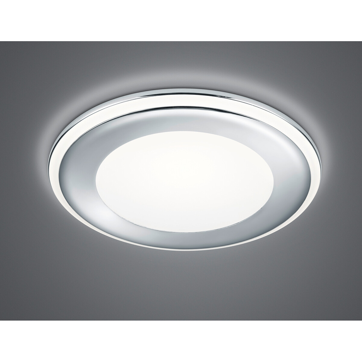 Spot LED - Spot Encastré - Trion Auran - 10W - Blanc Chaud 3000K - Rond - Mat Chrome - Plastique