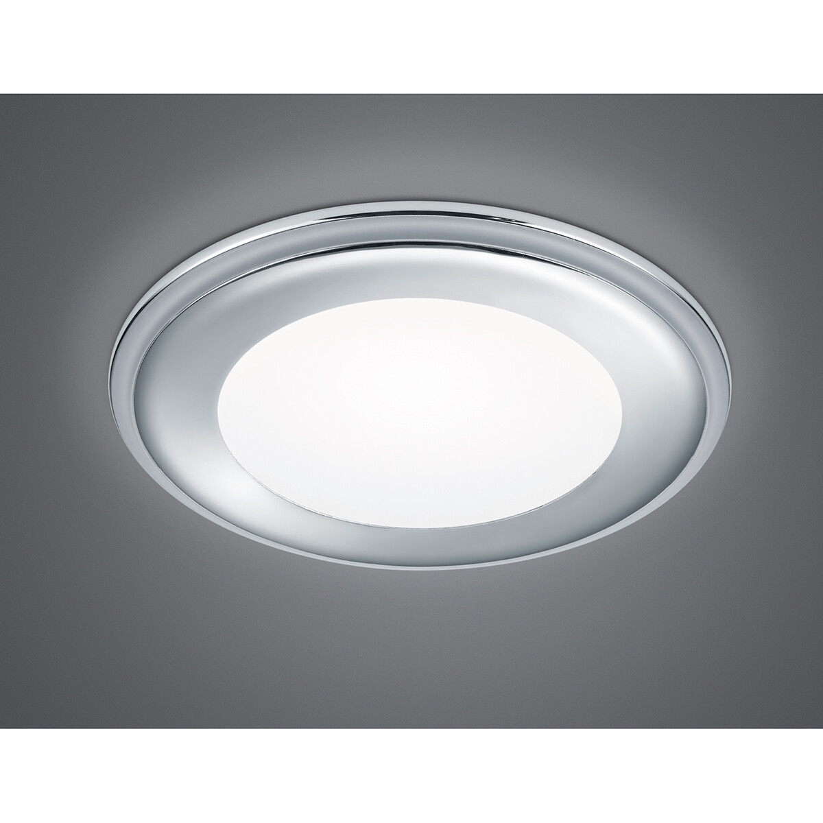 Spot LED - Spot Encastré - Trion Auran - 10W - Blanc Chaud 3000K - Rond - Mat Chrome - Plastique