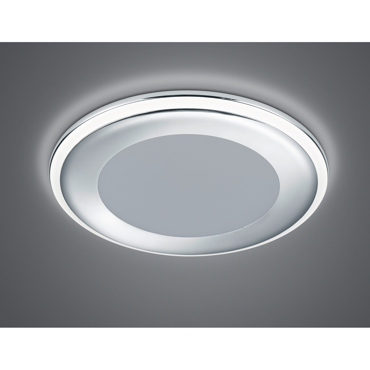 Spot LED - Spot Encastré - Trion Auran - 10W - Blanc Chaud 3000K - Rond - Mat Chrome - Plastique