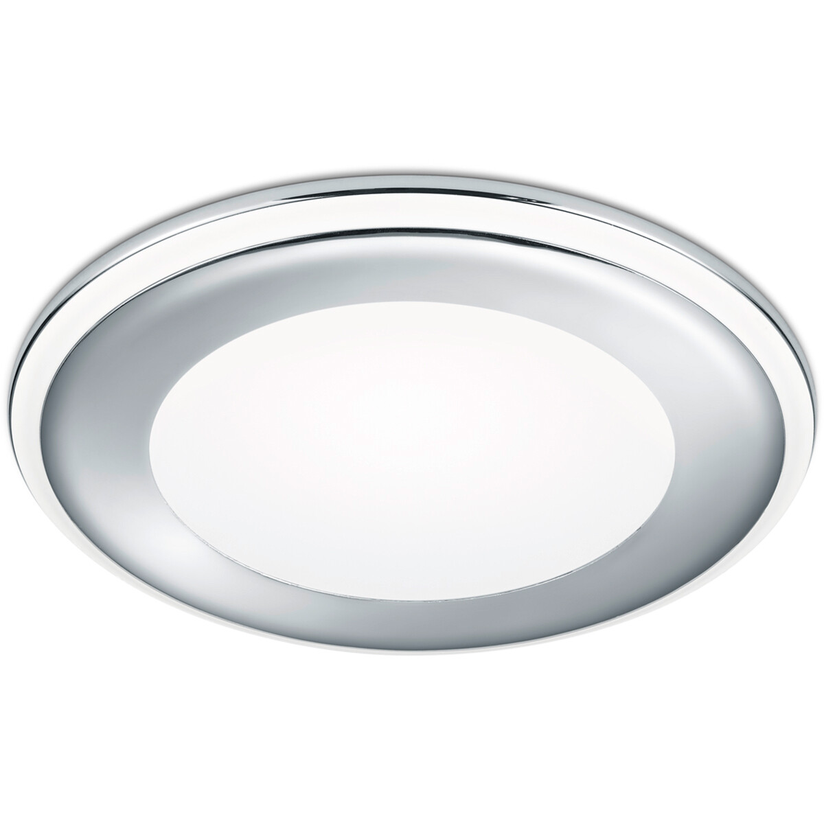 Spot LED - Spot Encastré - Trion Auran - 10W - Blanc Chaud 3000K - Rond - Mat Chrome - Plastique