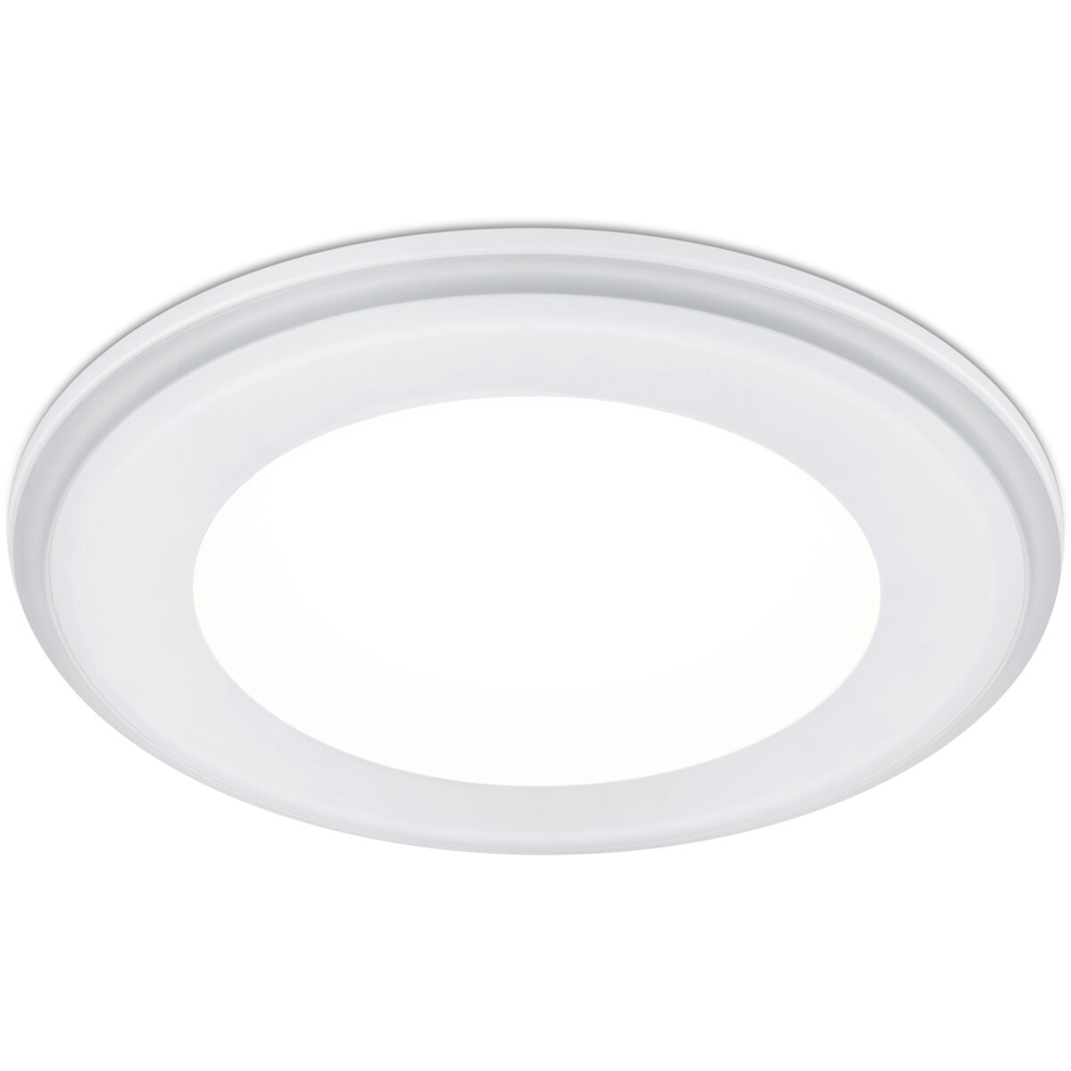 Spot LED - Spot Encastré - Trion Auran - 10W - Blanc Chaud 3000K - Rond - Mat Blanc - Plastique