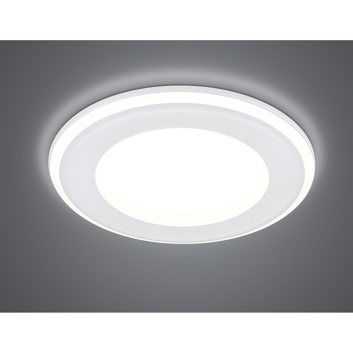 Spot LED - Spot Encastré - Trion Auran - 10W - Blanc Chaud 3000K - Rond - Mat Blanc - Plastique