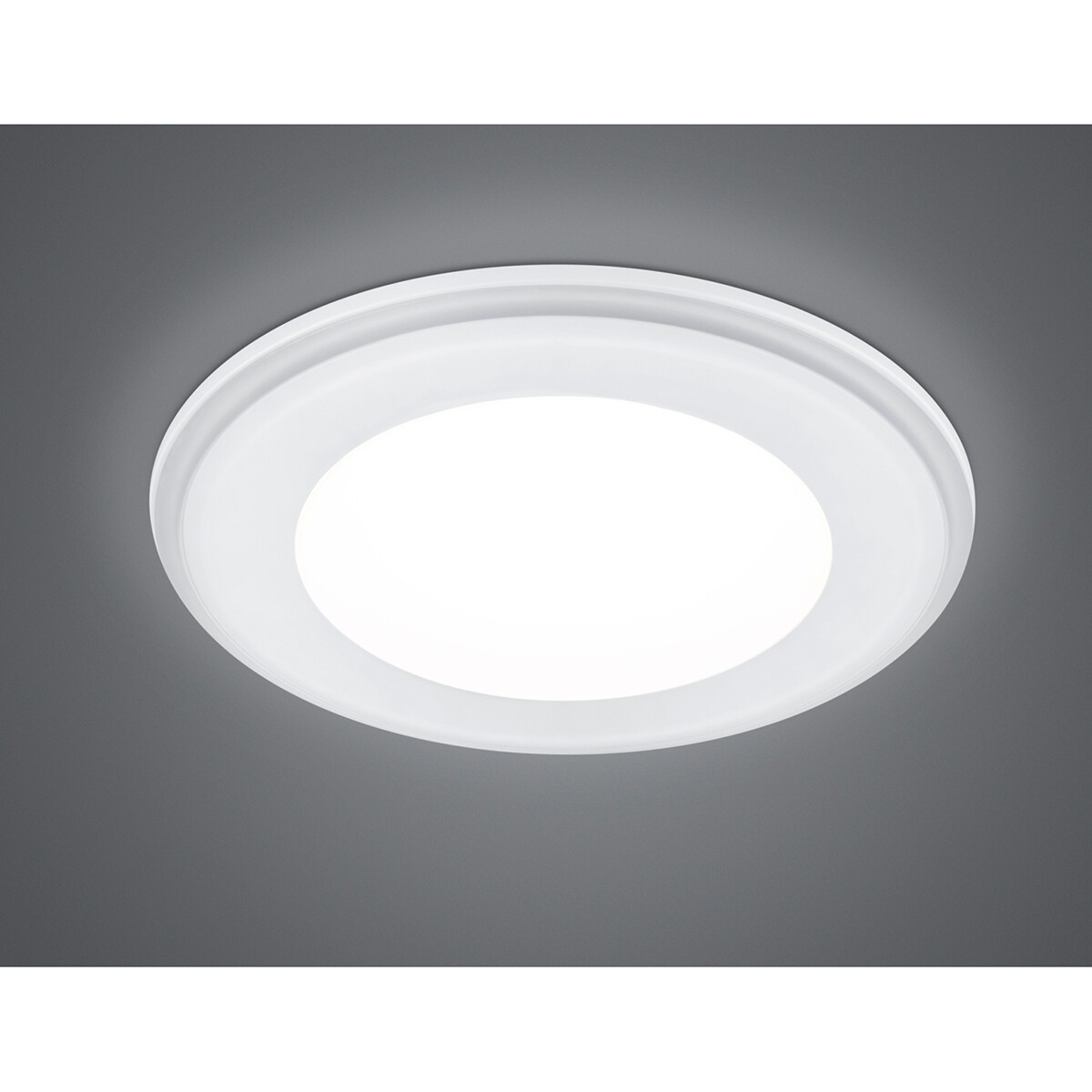 Spot LED - Spot Encastré - Trion Auran - 10W - Blanc Chaud 3000K - Rond - Mat Blanc - Plastique