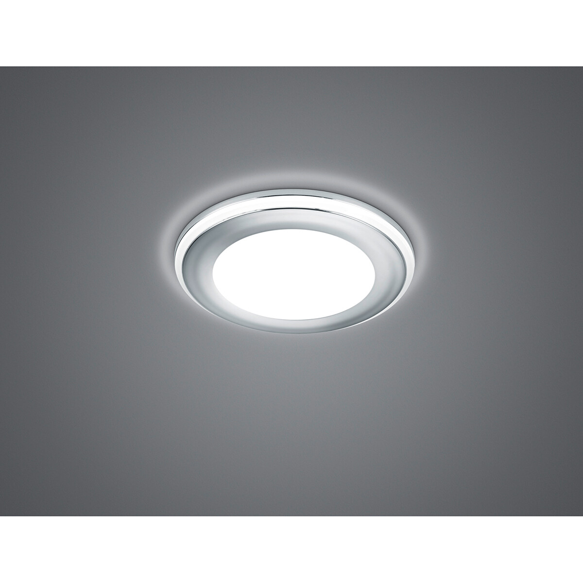 Spot LED - Spot Encastré - Trion Auran - 5W - Blanc Chaud 3000K - Rond - Mat Chrome - Plastique