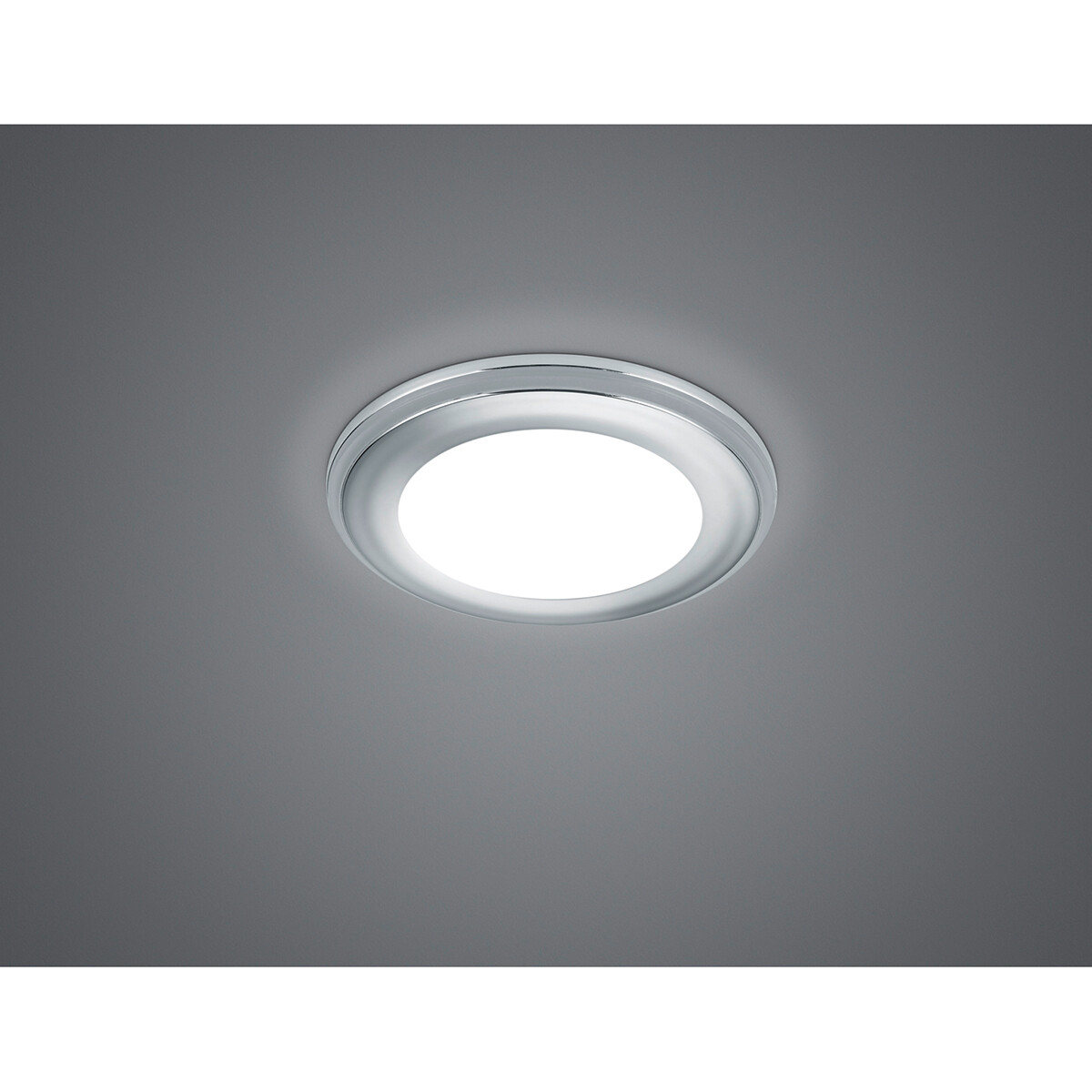 Spot LED - Spot Encastré - Trion Auran - 5W - Blanc Chaud 3000K - Rond - Mat Chrome - Plastique