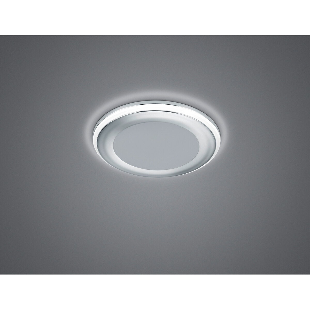 Spot LED - Spot Encastré - Trion Auran - 5W - Blanc Chaud 3000K - Rond - Mat Chrome - Plastique