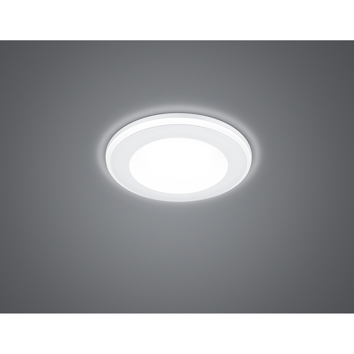 Spot LED - Spot Encastré - Trion Auran - 5W - Blanc Chaud 3000K - Rond - Mat Blanc - Plastique