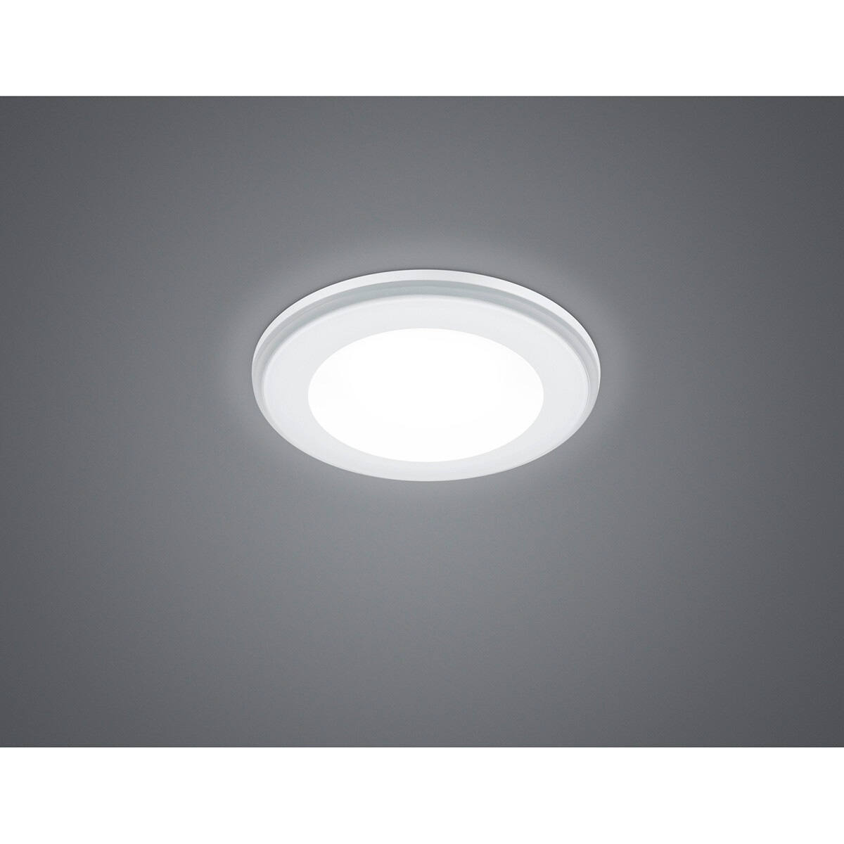 Spot LED - Spot Encastré - Trion Auran - 5W - Blanc Chaud 3000K - Rond - Mat Blanc - Plastique