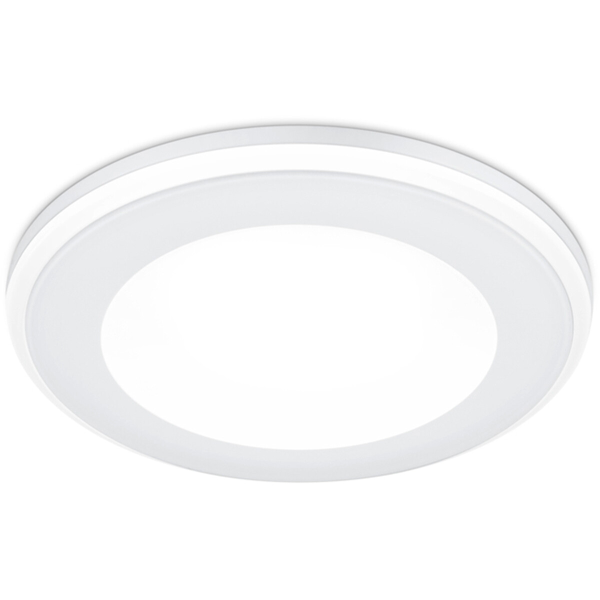 Spot LED - Spot Encastré - Trion Auran - 5W - Blanc Chaud 3000K - Rond - Mat Blanc - Plastique