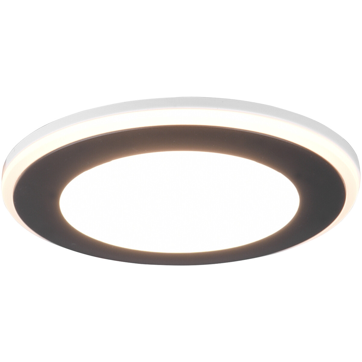 Spot LED - Spot Encastré - Trion Auran - 5W - Blanc Chaud 3000K - Rond - Mat Noir - Plastique