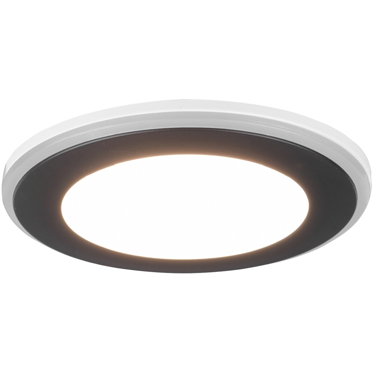 Spot LED - Spot Encastré - Trion Auran - 5W - Blanc Chaud 3000K - Rond - Mat Noir - Plastique