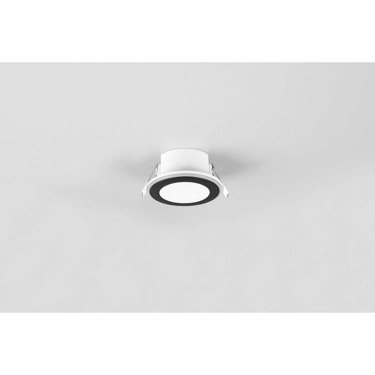 Spot LED - Spot Encastré - Trion Auran - 5W - Blanc Chaud 3000K - Rond - Mat Noir - Plastique