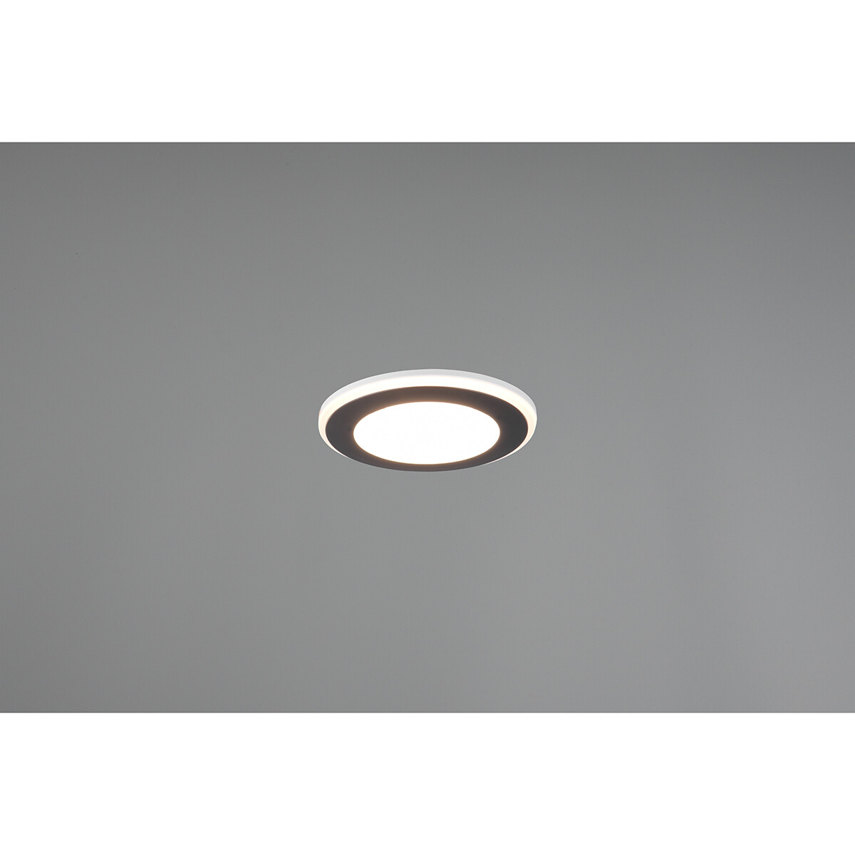 Spot LED - Spot Encastré - Trion Auran - 5W - Blanc Chaud 3000K - Rond - Mat Noir - Plastique