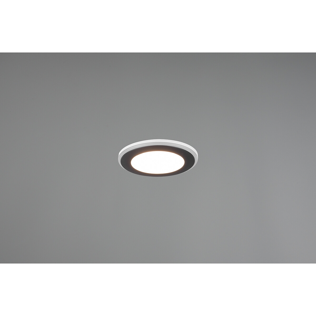 Spot LED - Spot Encastré - Trion Auran - 5W - Blanc Chaud 3000K - Rond - Mat Noir - Plastique