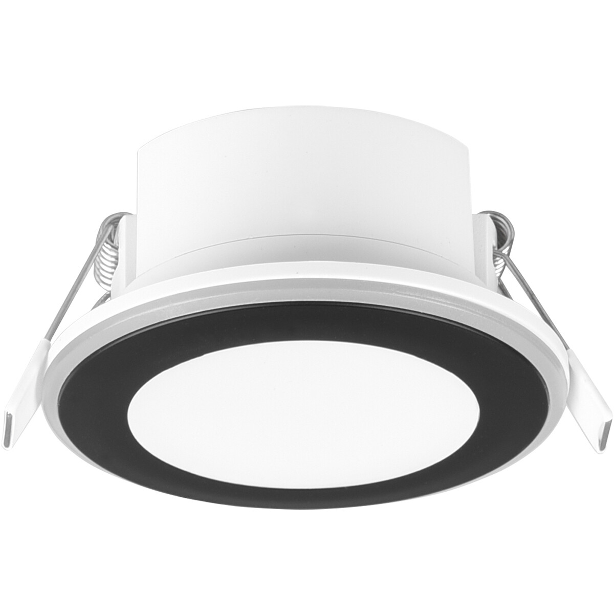 Spot LED - Spot Encastré - Trion Auran - 5W - Blanc Chaud 3000K - Rond - Mat Noir - Plastique