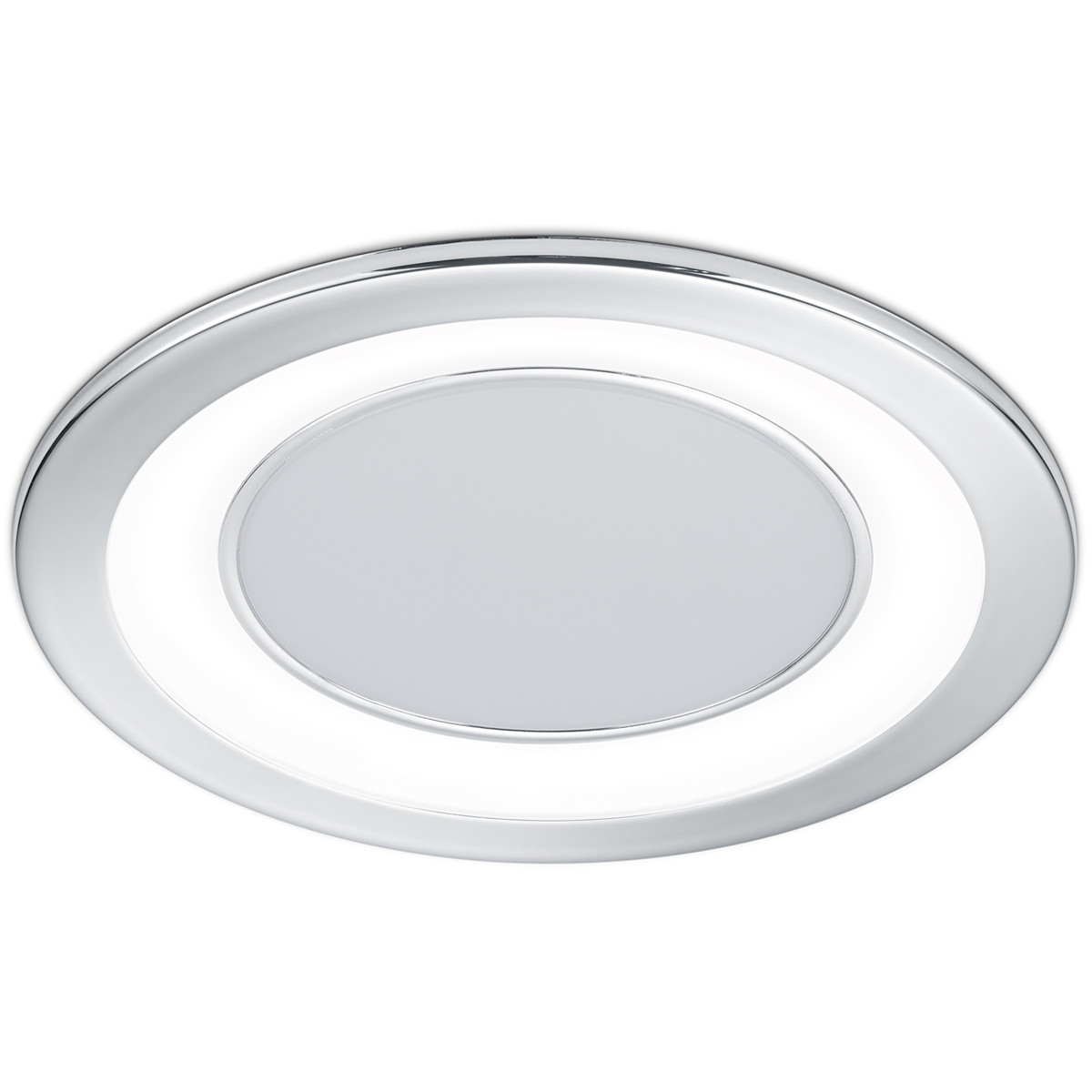 Spot LED - Spot Encastré - Trion Cynomi - 10W - Blanc Chaud 3000K - Rond - Mat Chrome - Plastique - Ø140mm