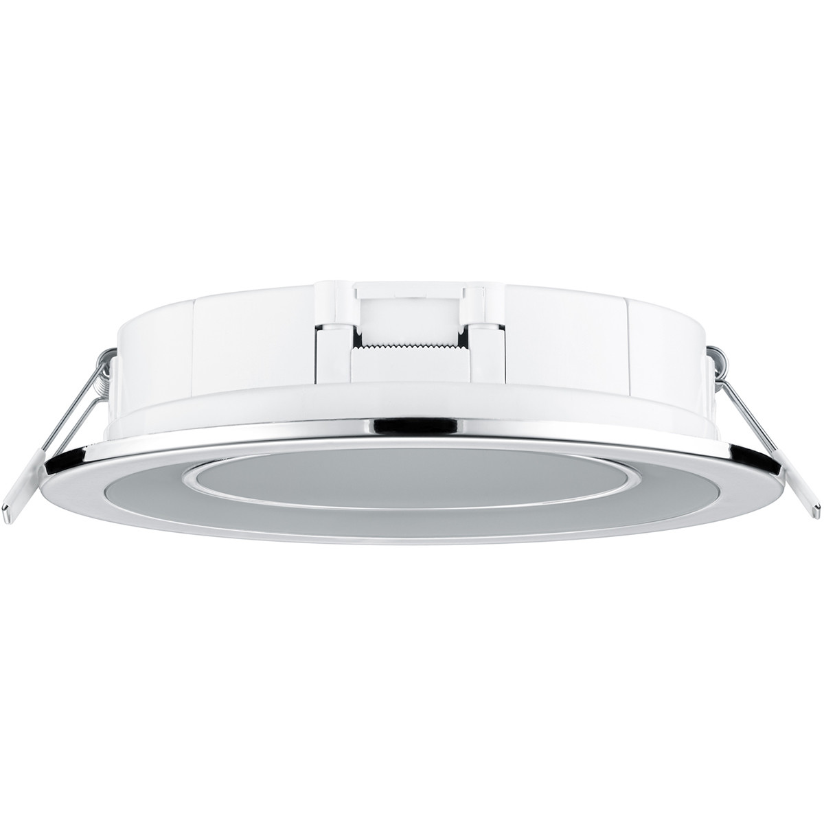 Spot LED - Spot Encastré - Trion Cynomi - 10W - Blanc Chaud 3000K - Rond - Mat Chrome - Plastique - Ø140mm