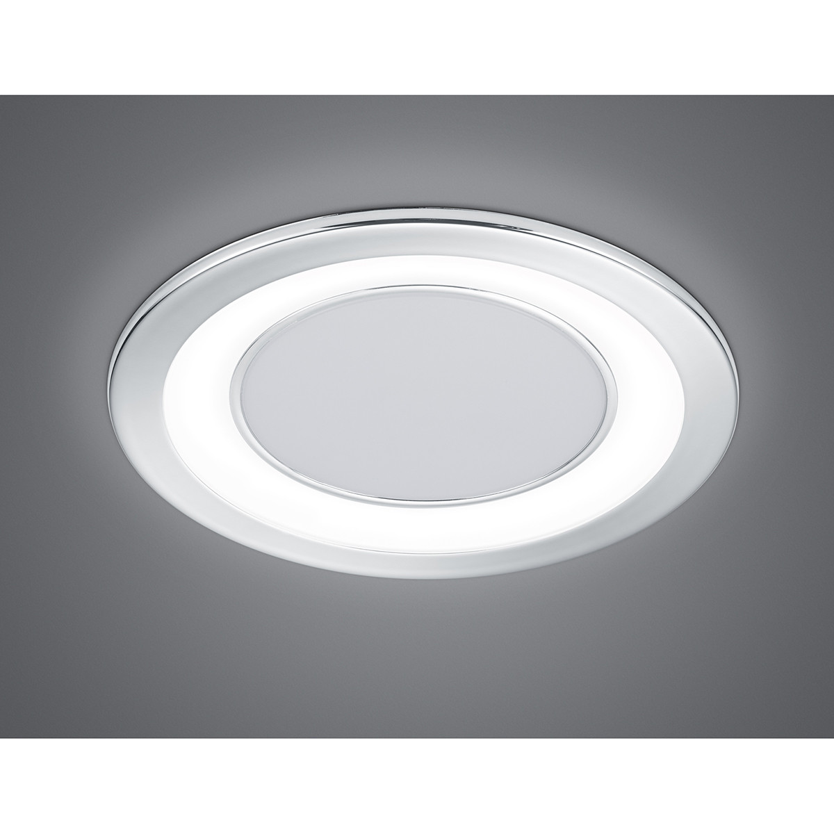 Spot LED - Spot Encastré - Trion Cynomi - 10W - Blanc Chaud 3000K - Rond - Mat Chrome - Plastique - Ø140mm