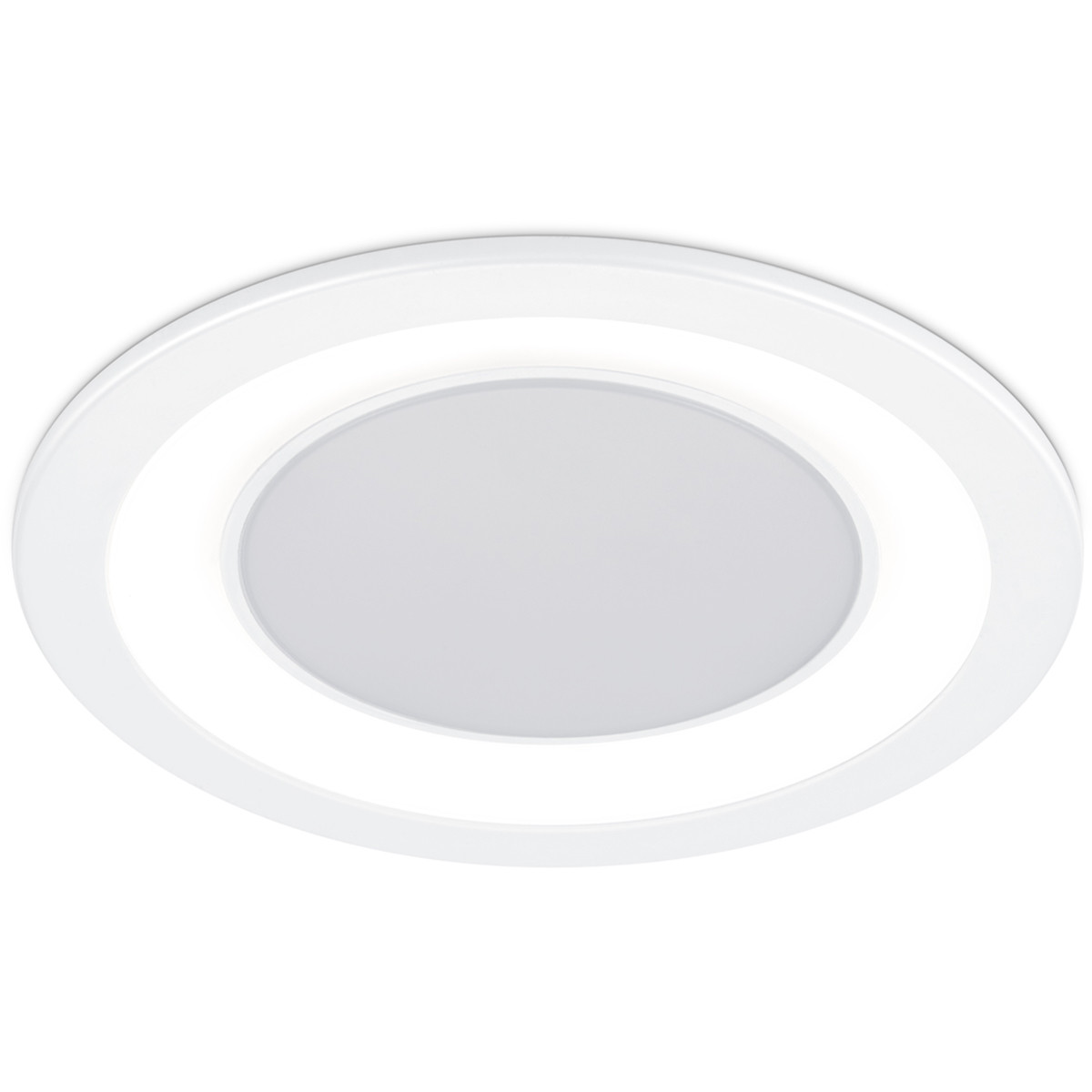 Spot LED - Spot Encastré - Trion Cynomi - 10W - Blanc Chaud 3000K - Rond - Mat Blanc - Plastique - Ø140mm