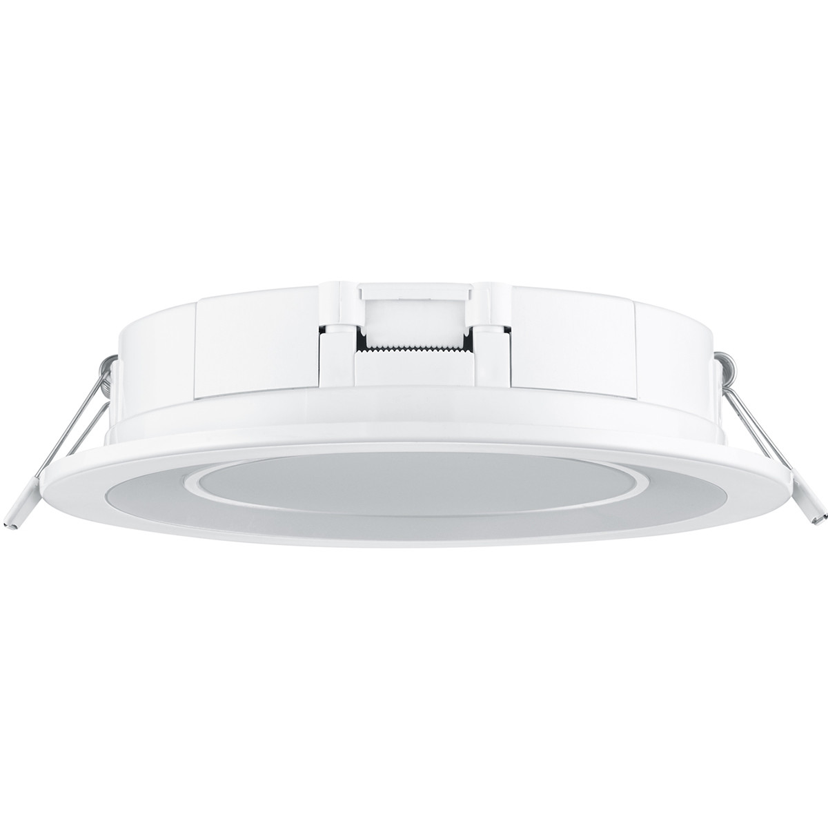 Spot LED - Spot Encastré - Trion Cynomi - 10W - Blanc Chaud 3000K - Rond - Mat Blanc - Plastique - Ø140mm