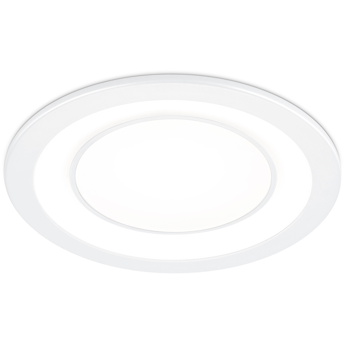 Spot LED - Spot Encastré - Trion Cynomi - 10W - Blanc Chaud 3000K - Rond - Mat Blanc - Plastique - Ø140mm