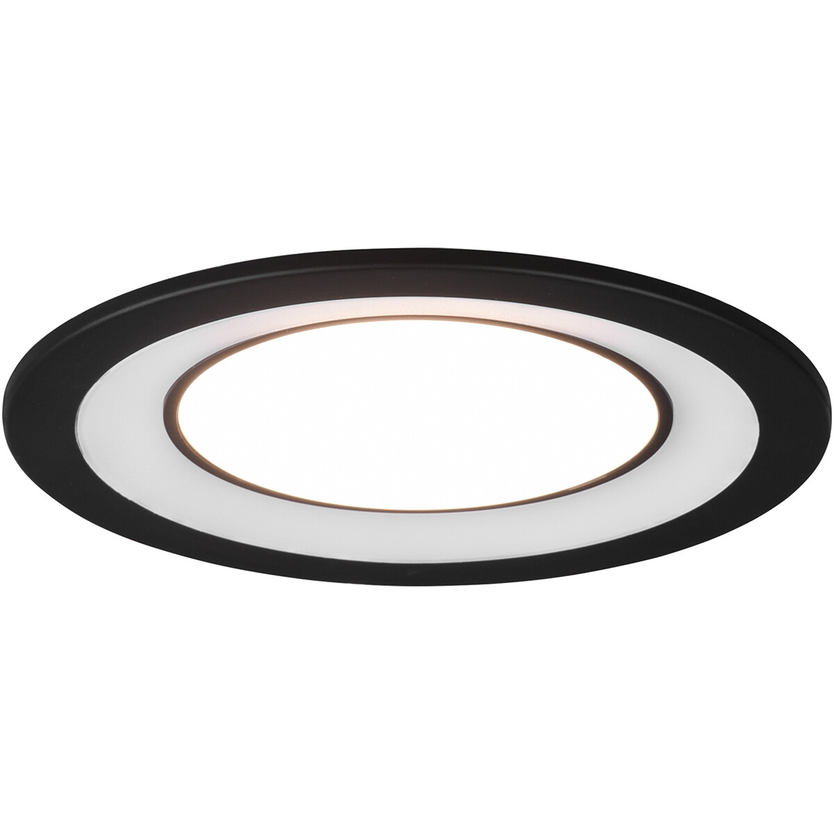 Spot LED - Spot Encastré - Trion Cynomi - 10W - Blanc Chaud 3000K - Rond - Mat Noir - Plastique - Ø140mm