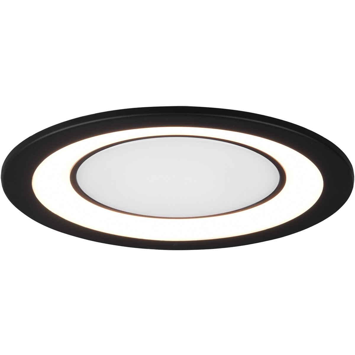 Spot LED - Spot Encastré - Trion Cynomi - 10W - Blanc Chaud 3000K - Rond - Mat Noir - Plastique - Ø140mm