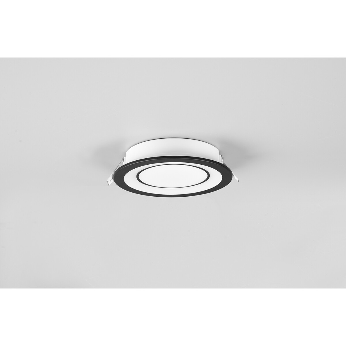 Spot LED - Spot Encastré - Trion Cynomi - 10W - Blanc Chaud 3000K - Rond - Mat Noir - Plastique - Ø140mm