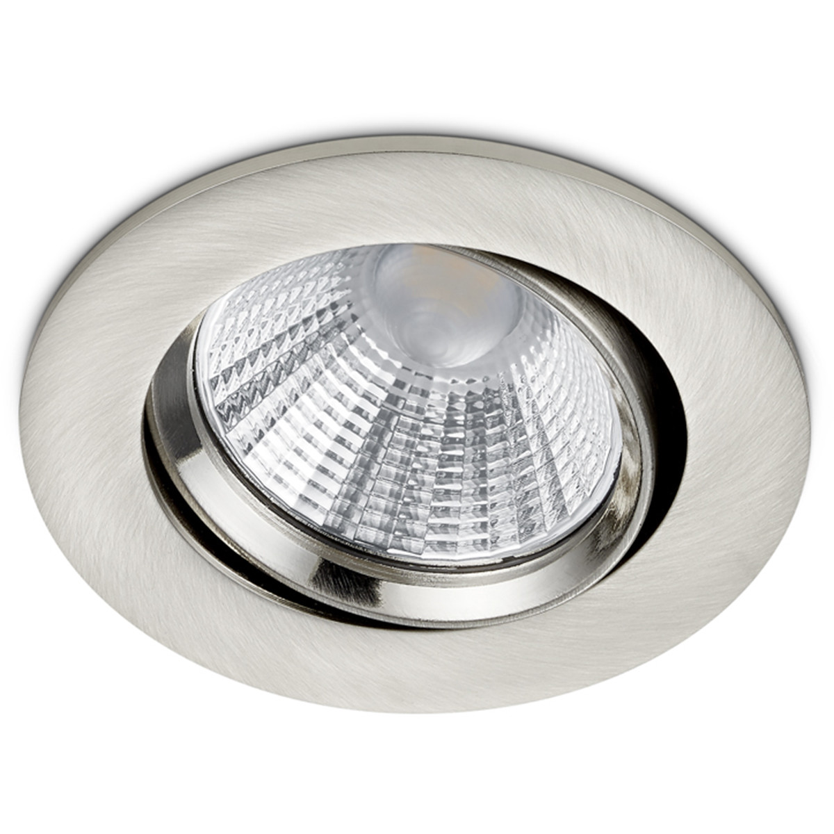 Spot LED - Spot Encastré - Trion Paniro - Rond 5W - Dimmable - Blanc Chaud 3000K - Mat Nickel - Aluminium - Ø80mm