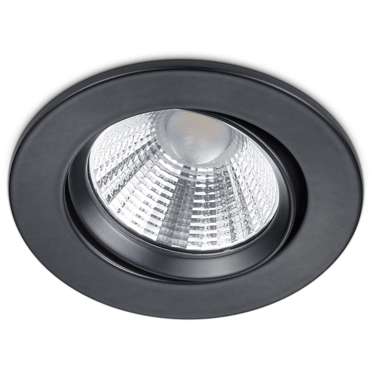 Spot LED - Spot Encastré - Trion Paniro - Rond 5W - Dimmable - Blanc Chaud 3000K - Mat Noir - Aluminium - Ø80mm