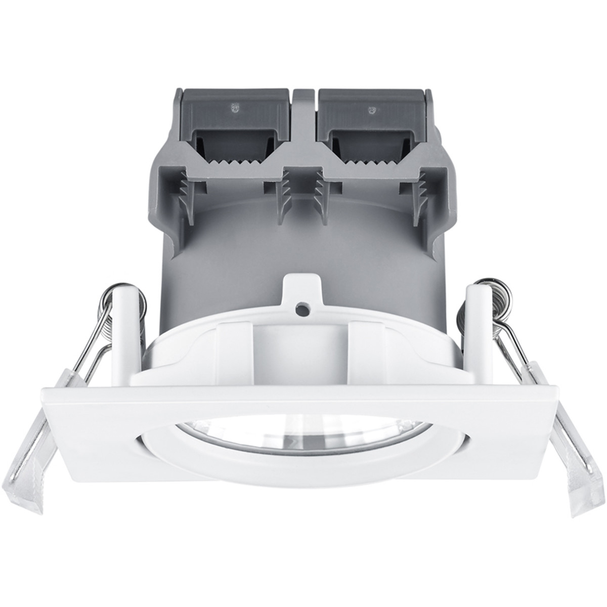 Spot LED - Spot Encastré - Trion Paniro - Carré 5W - Dimmable - Blanc Chaud 3000K - Mat Blanc - Aluminium - 80mm