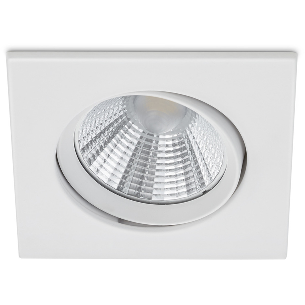 Spot LED - Spot Encastré - Trion Paniro - Carré 5W - Dimmable - Blanc Chaud 3000K - Mat Blanc - Aluminium - 80mm