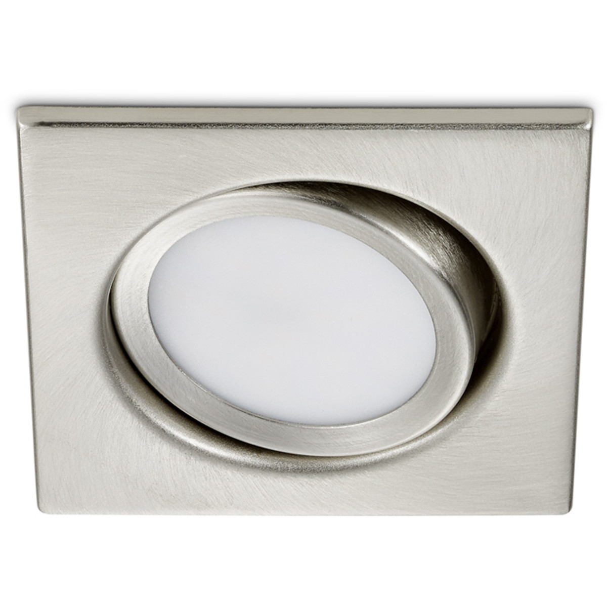 Spot LED - Spot Encastré - Trion Roluno - 5W - Blanc Chaud 3000K - Carré - Mat Nickel - Aluminium