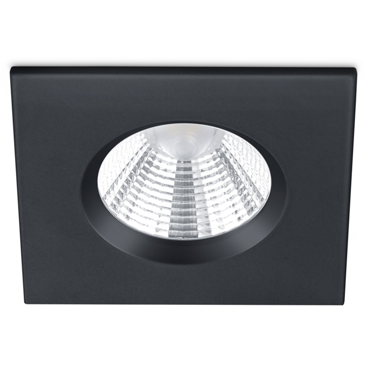 Spot LED - Spot Encastré - Trion Zagrona - 5W - Étanche IP65 - Dimmable - Blanc Chaud 3000K - Mat Noir - Aluminium - Carré