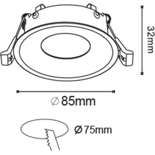 Set de spots LED - Douille GU10 - Dimmable - Rond Encastré - Mat Blanc - 6W - Blanc Froid 6400K - Ø85mm