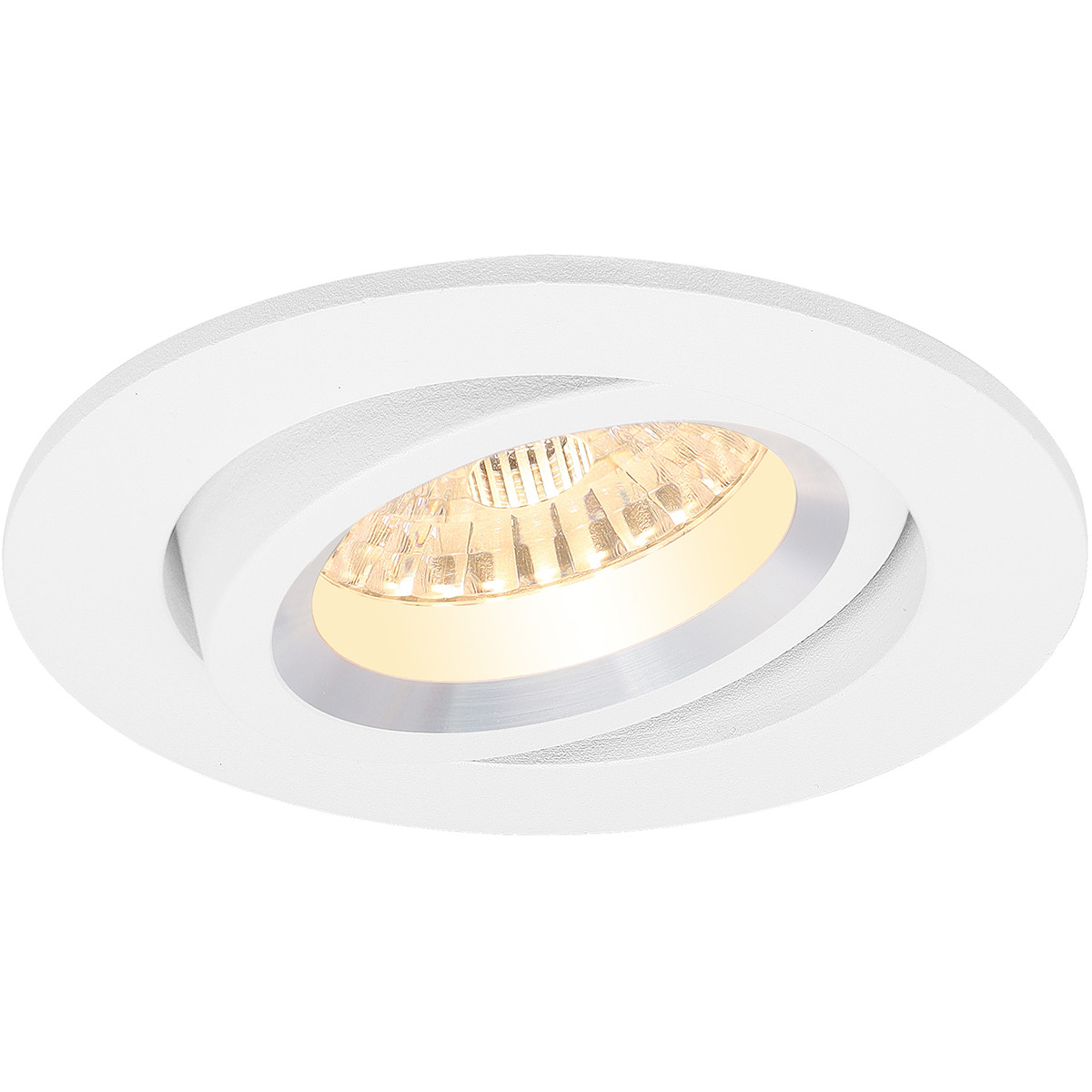 Set de spots LED - Pragmi Aerony Pro - Douille GU10 - Dimmable - Rond Encastré - Mat Blanc - 6W - Blanc Chaud 3000K - Inclinable - Ø82mm