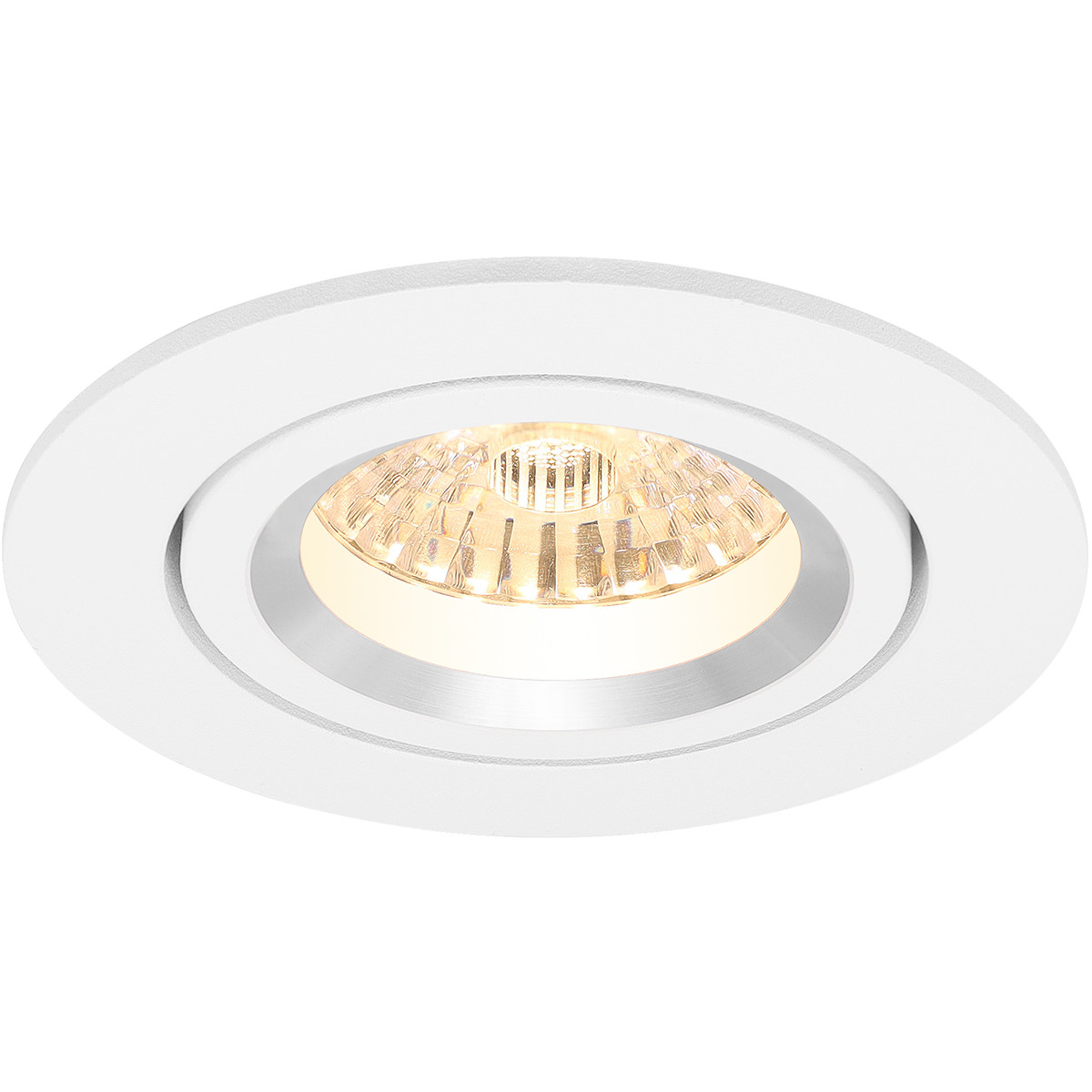 Set de spots LED - Pragmi Aerony Pro - Douille GU10 - Dimmable - Rond Encastré - Mat Blanc - 6W - Blanc Chaud 3000K - Inclinable - Ø82mm