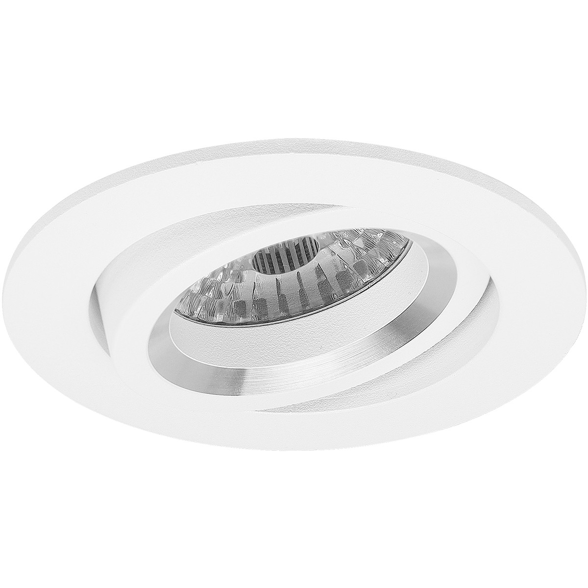 Set de spots LED - Pragmi Aerony Pro - Douille GU10 - Dimmable - Rond Encastré - Mat Blanc - 6W - Blanc Froid 6400K - Inclinable - Ø82mm