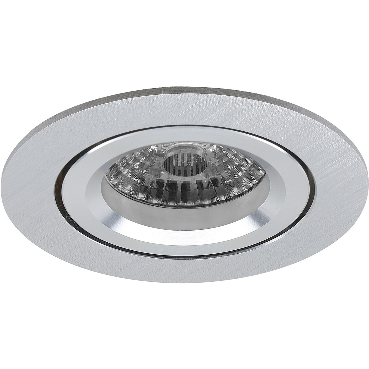 Set de spots LED - Pragmi Aerony Pro - Douille GU10 - Dimmable - Rond Encastré - Mat Argent - 6W - Blanc Chaud 3000K - Inclinable - Ø82mm