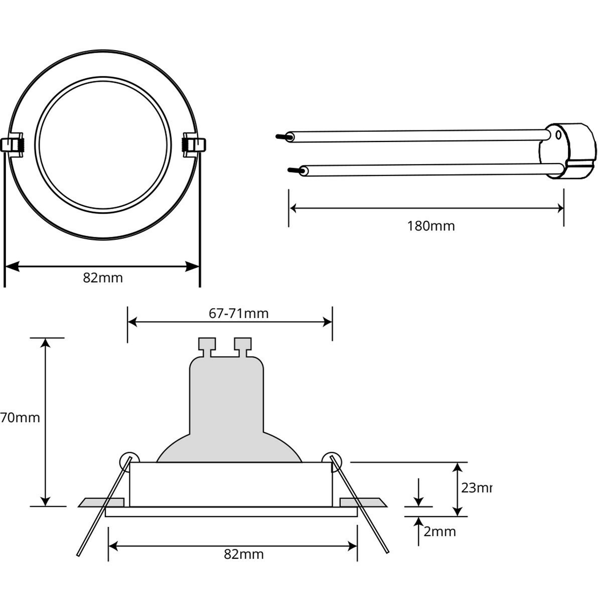 Set de spots LED - Pragmi Aerony Pro - Douille GU10 - Rond Encastré - Mat Nickel - 4W - Blanc Chaud 3000K - Inclinable - Ø82mm