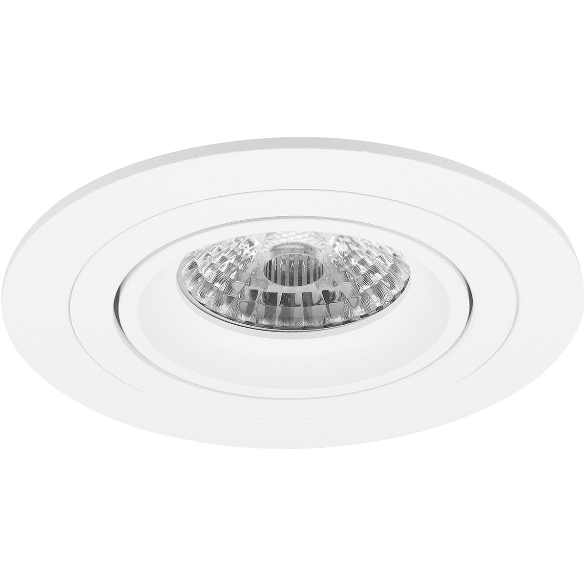 Set de spots LED - Pragmi Alpin Pro - Douille GU10 - Dimmable - Rond Encastré - Mat Blanc - 6W - Blanc Chaud 3000K - Inclinable Ø92mm