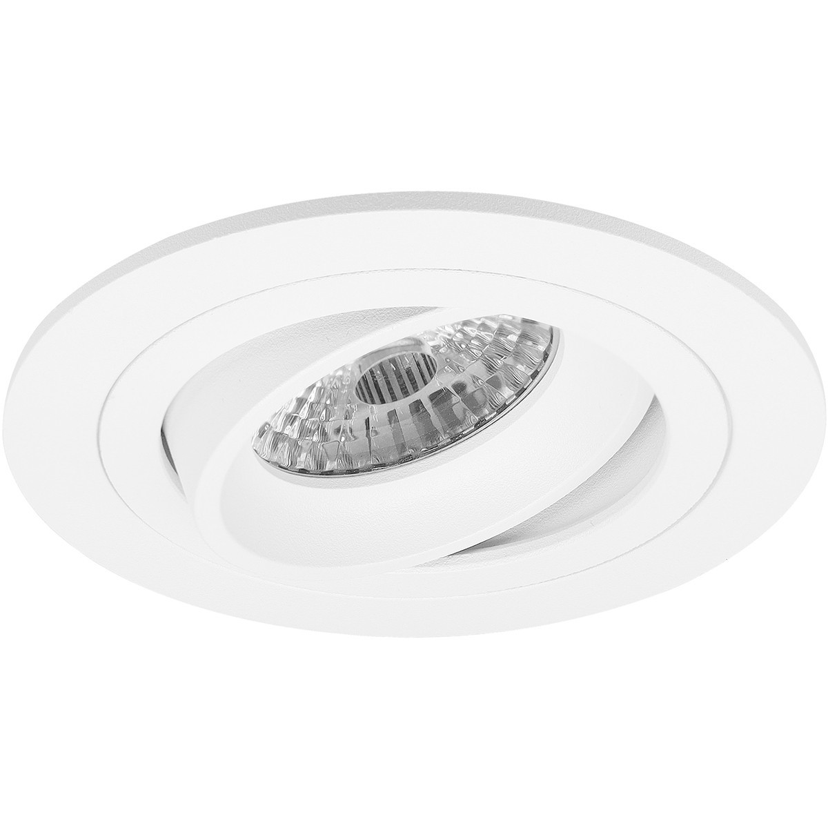 Set de spots LED - Pragmi Alpin Pro - Douille GU10 - Dimmable - Rond Encastré - Mat Blanc - 6W - Blanc Neutre 4200K - Inclinable Ø92mm