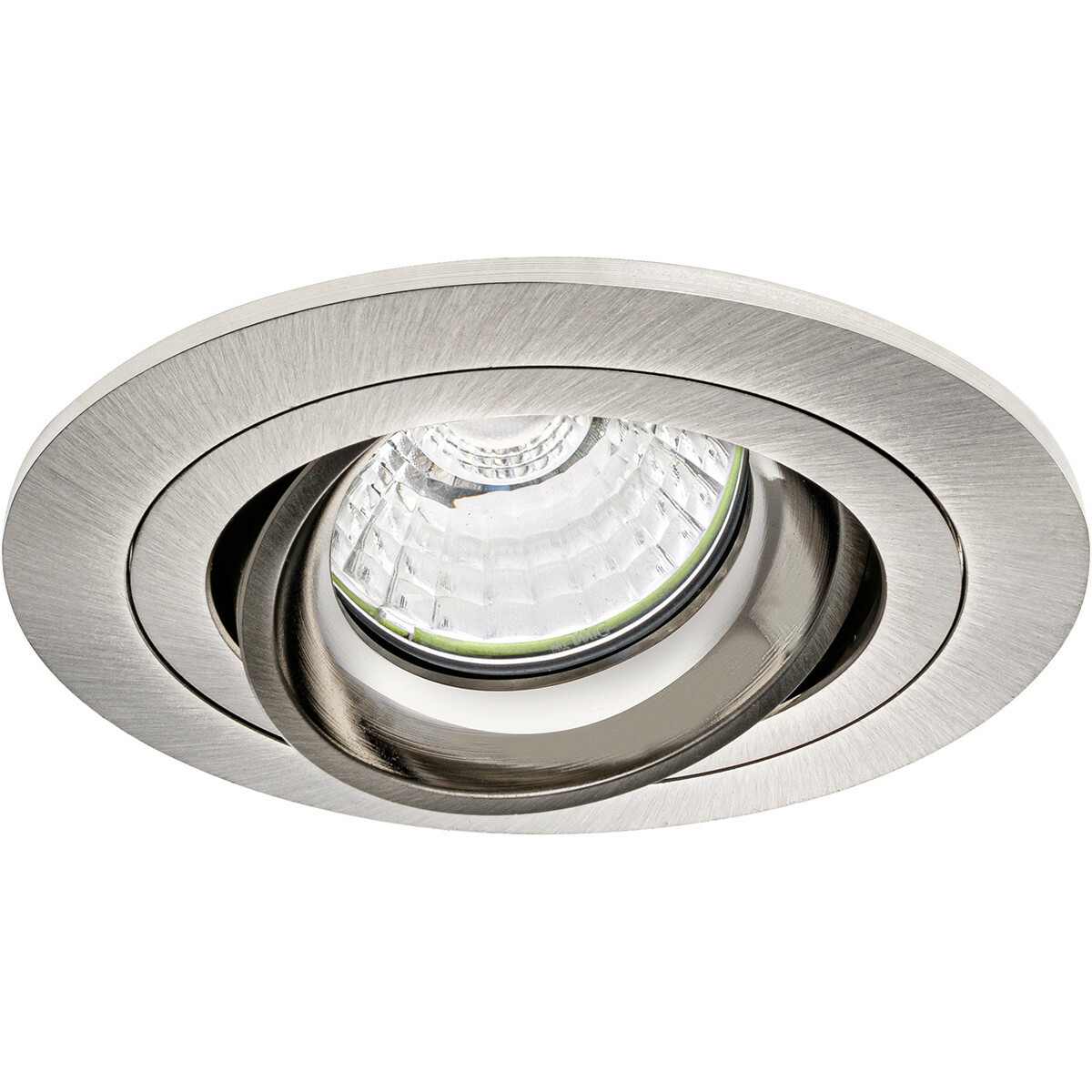 Set de spots LED - Pragmi Alpin Pro - Douille GU10 - Dimmable - Rond Encastré - Mat Nickel - 6W - Blanc Neutre 4200K - Inclinable - Ø92mm