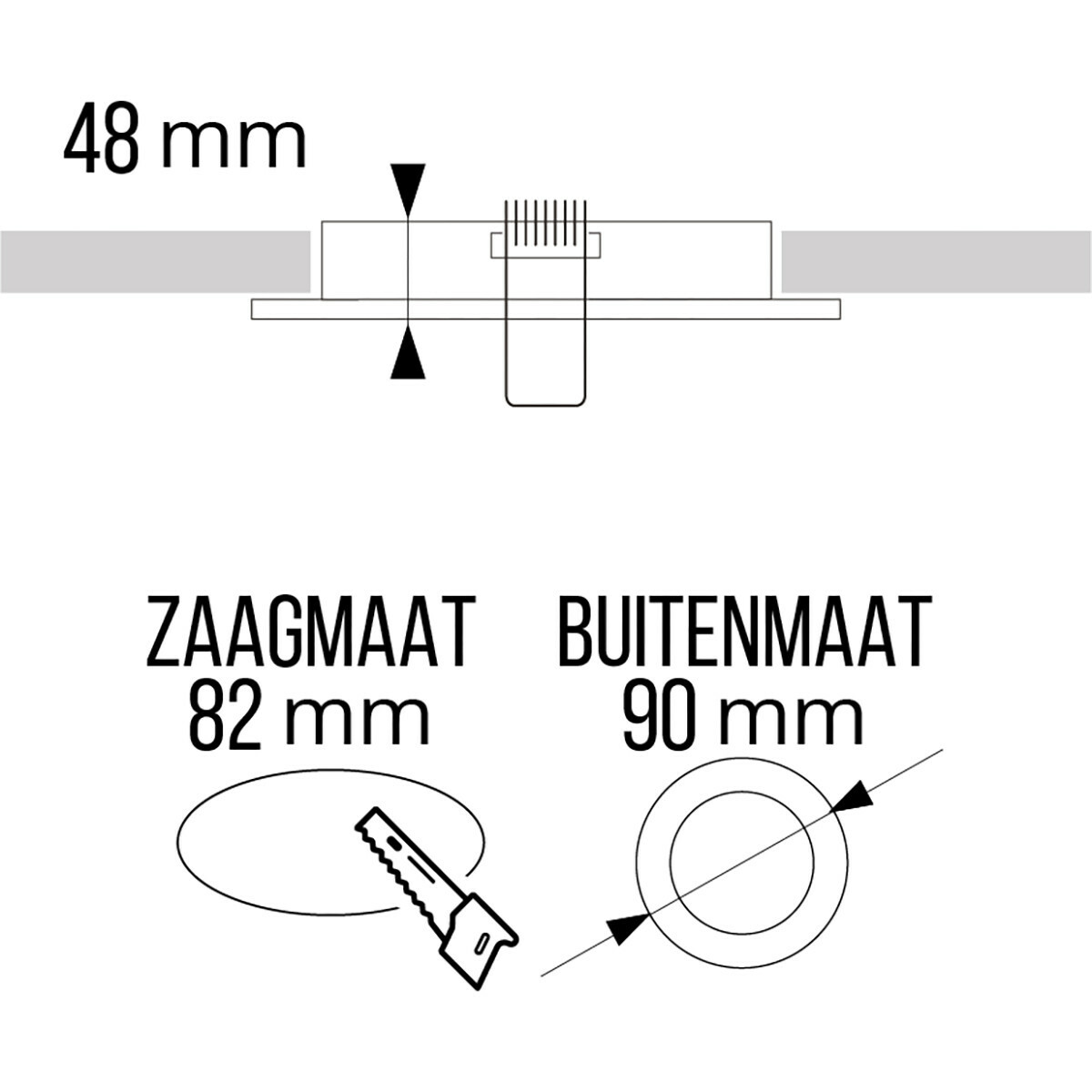 Set de spots LED - Pragmi Minko Pro - Douille GU10 - Rond Encastré - Mat Blanc - 4W - Blanc Chaud 3000K - Encastré - Ø90mm