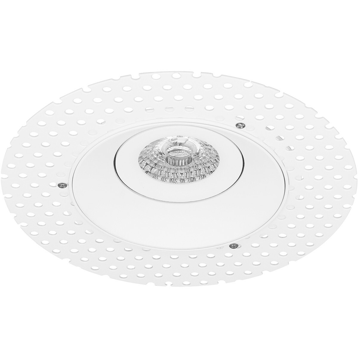 Set de spots LED - Aigi - Pragmi Nivas Pro - Douille GU10 - Rond Encastré - Mat Blanc - 6W - Blanc Chaud 3000K - Sans Cadre - Inclinable - Ø150mm