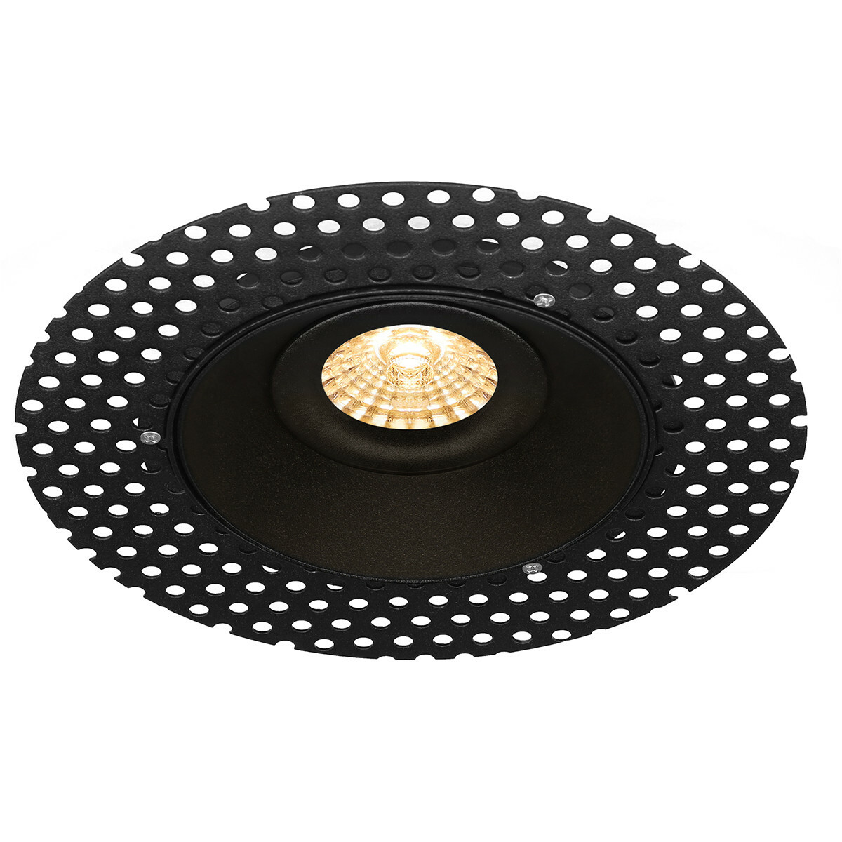 Set de spots LED - Pragmi Nivas Pro - Douille GU10 - Rond Encastré - Mat Noir - 4W - Blanc Chaud 3000K - Sans Cadre - Inclinable - Ø150mm