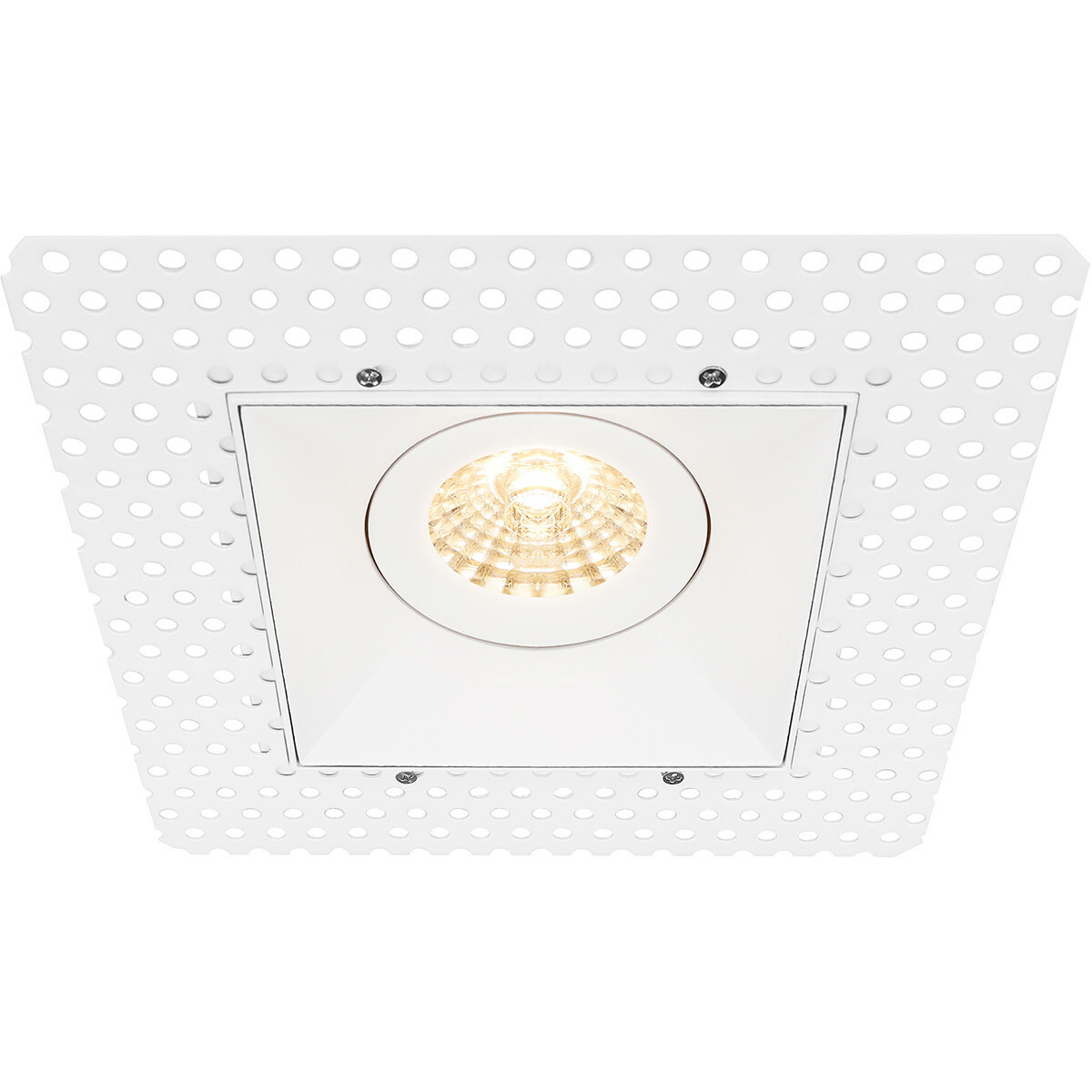 Set de spots LED - Pragmi Nivas Pro - Douille GU10 - Carré Encastré - Mat Blanc - 4W - Blanc Froid 6400K - Sans Cadre - Inclinable - 150mm